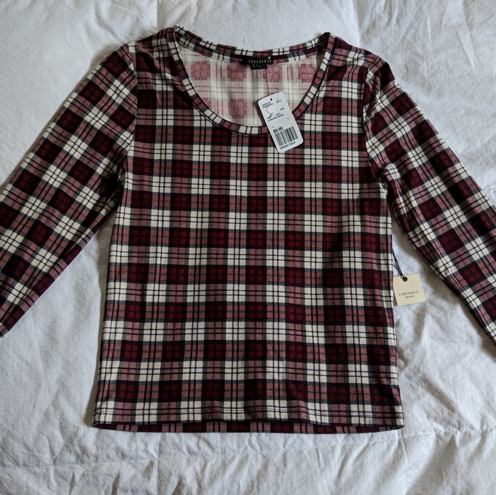 Forever 21 flannel themed crop top
